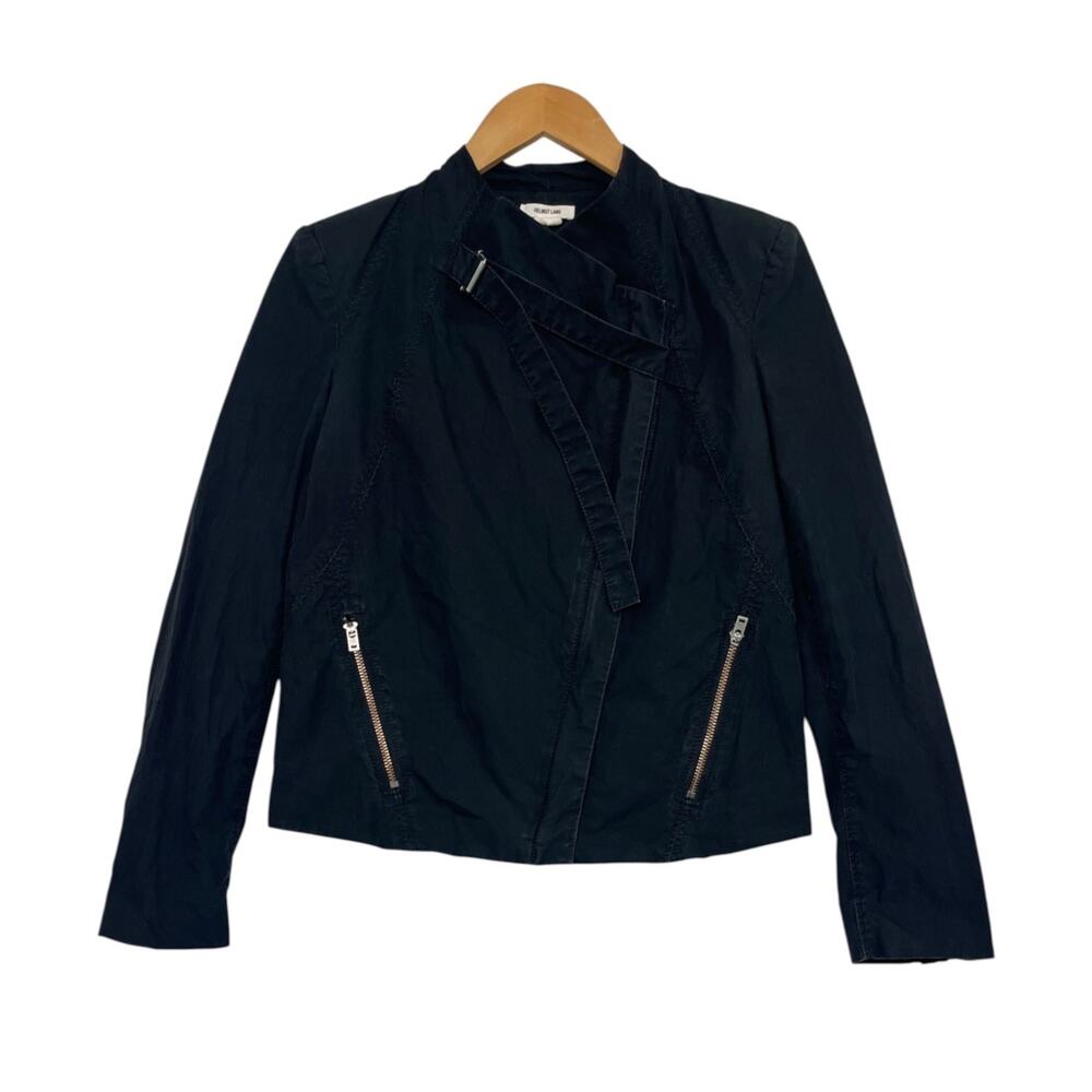 Helmut Lang Moto Jacket Womens Small Black Zip Up Designer Goth Biker Edgy